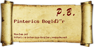 Pinterics Boglár névjegykártya